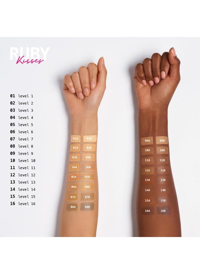 Ruby Kisses - 3D Face Creator Cream Foundation & Concealer, 12 Hours Long Lasting, Medium to Full Coverage, Non-Greasy, Ideal for Makeup & Contour Palette (Level 15) - Image 1