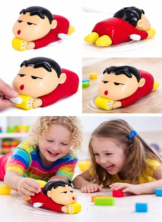 EGNORE Anime Shin-chan Crawling Toy | Shin-chan Action Figure Toys for Boys & Girls PVC Multicolour | Shin-chan Clock Moving Red - Image 2