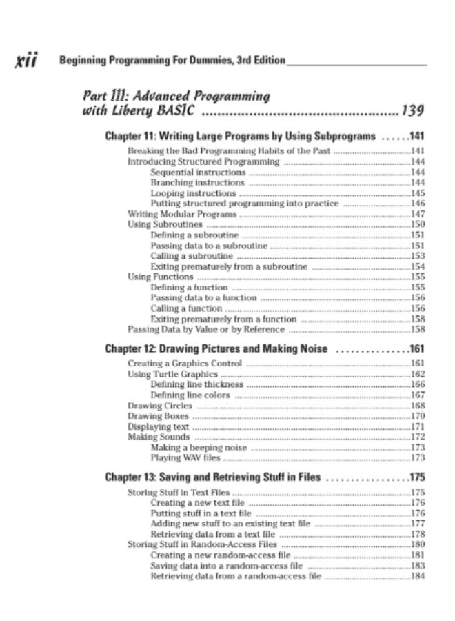 "Beginning Programming for Dummies" is a comprehensive beginner's guide to computer programming by Wallace Wang. The book aims to demystify programming, explaining how it works without using complex technical terms. - Image 2