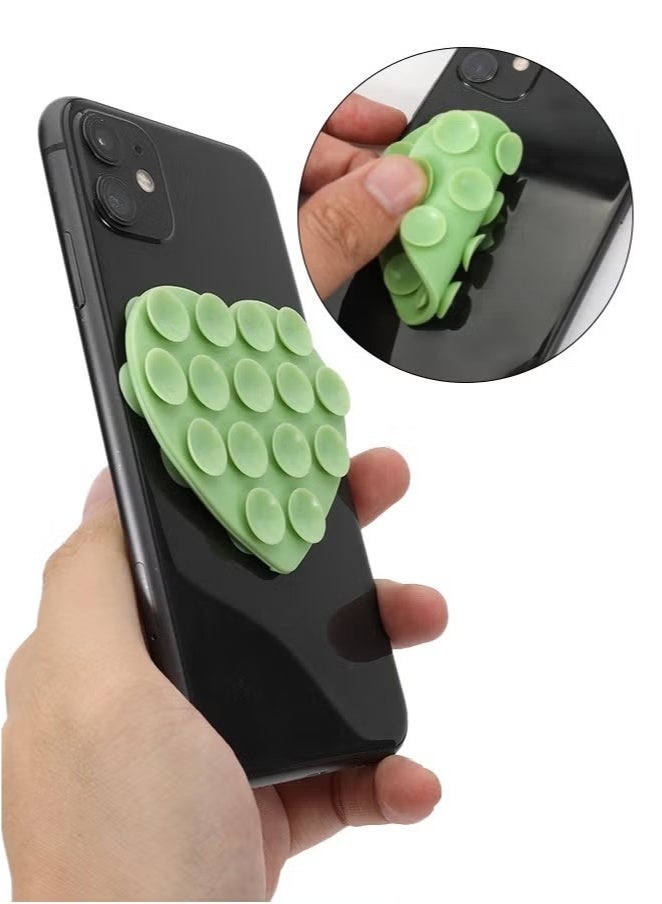 5PCS Heart-Shaped Silicone Suction Cup Phone Holder case | Anti-Slip & Self-Adhesive Multipurpose Phone Mounts for Home & Car - Image 3