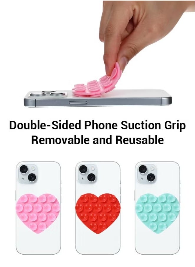 5PCS Heart-Shaped Silicone Suction Cup Phone Holder case | Anti-Slip & Self-Adhesive Multipurpose Phone Mounts for Home & Car - Image 4