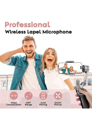 Wireless Lavalier Microphone for Type-C Phone- Plug-Play Wireless Mic with 2 Microphone for USB-C Android Phone and iPhone Video Recording- Interview- Vlog- Auto Sync and Noise Reduction- 2.4 GHZ - view 3