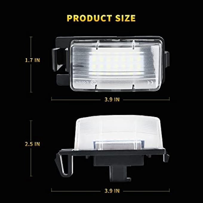 DERMOKA Wugod Led License Plate Light For Nissan 350Z 370Z GtR Versa Cube Leaf  Infiniti G25 G35 G37 Q40 Q60 Tag Lamp Assembly 6000K White 2Pcs - Image 5