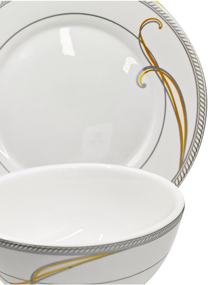 nihao 18 Piece High Quality Porcelain Dinner Set- Includes 6*10 inch Plates, 6*8 inch Plates, 6*4.5 Inch Vegetable Bowls, Ceramic Dinnerware Sets, Microwaveable and Freezer-Friendly/ Eco-Friendly and Food-Grade  - Image 2