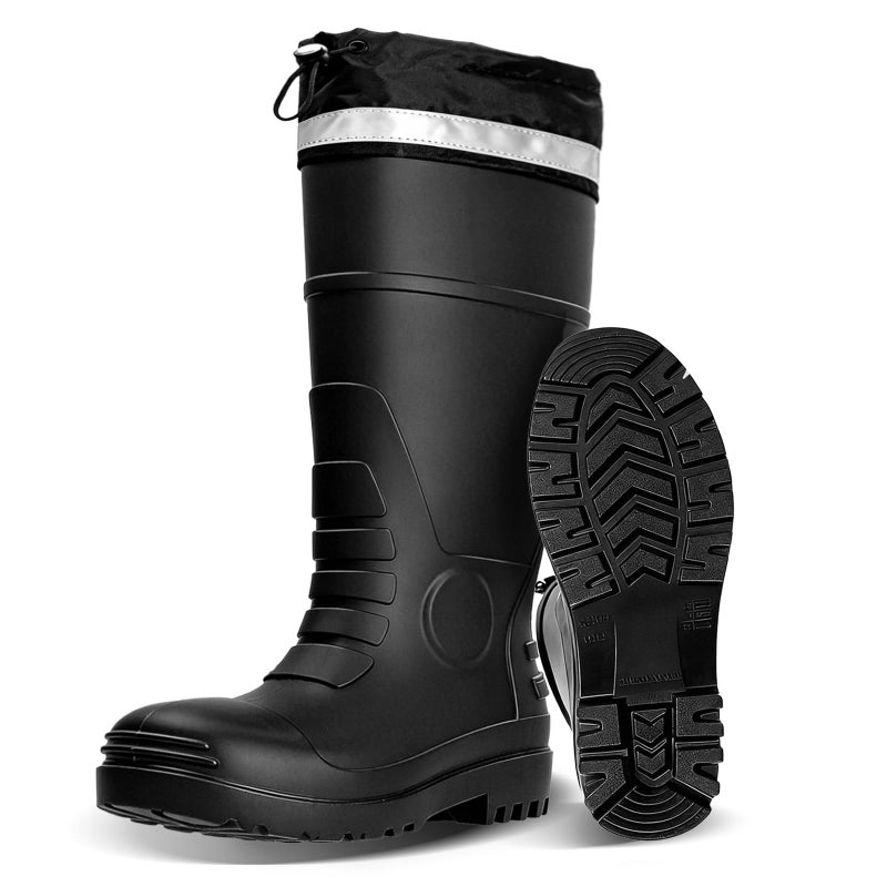 E KAINI Mens Rain Boots Knee High Waterproof Boot with PVC Rubber Mud Boots for Men, Comfort Lightweight Gardening Fishing Shoes for Yard Farm Outdoor Work - Image 1