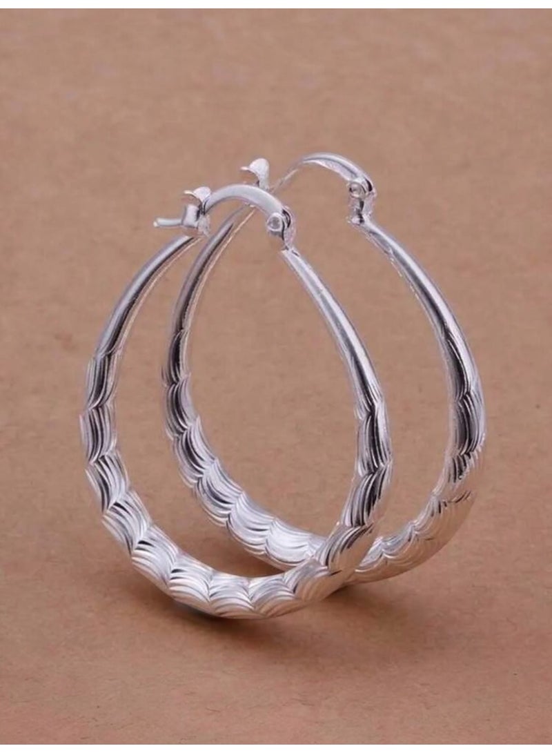 Dangle Charms Elegant 925 Silver Plated Earrings For Women - Image 3
