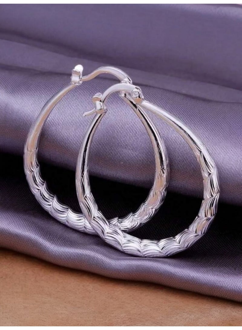 Dangle Charms Elegant 925 Silver Plated Earrings For Women - Image 2