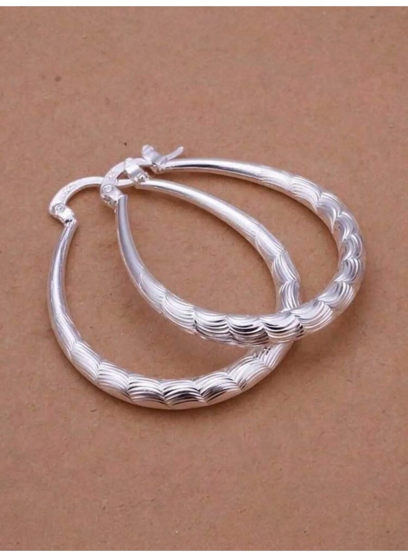 Dangle Charms Elegant 925 Silver Plated Earrings For Women - Image 1