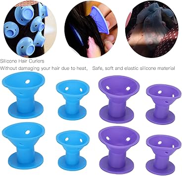 Uxsiya Mushroom Hair Rollers Large Small 20pcs Silicone Hair Curlers for Long Medium Hair for Short Hair for Women - Image 3