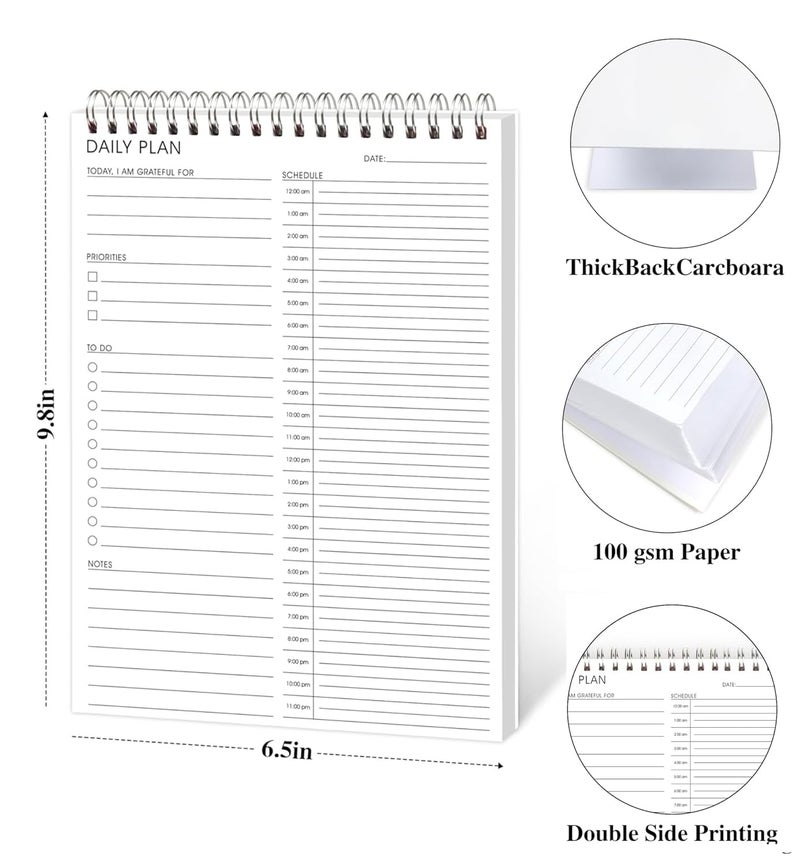 KAICN 24 Hour Daily Planner - To Do List for Work & Personal Life, Productivity Everyday Planner, Daily Schedule, 6.5 x 9.8 - Image 3