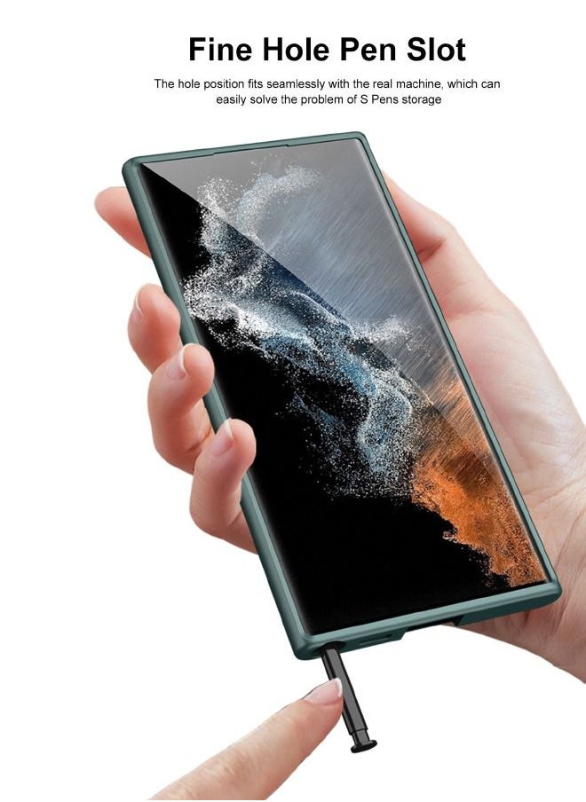 جي كي كي جراب واقٍ رفيع من السيليكون السائل لشعور الجلد لهاتف Samsung Galaxy S23 Ultra ، غطاء واقٍ مقاوم للسقوط من الدرجة العسكرية ، مقاوم للصدمات ، مضاد للاصفرار ، مضاد للخدش (أخضر)  - Image 2