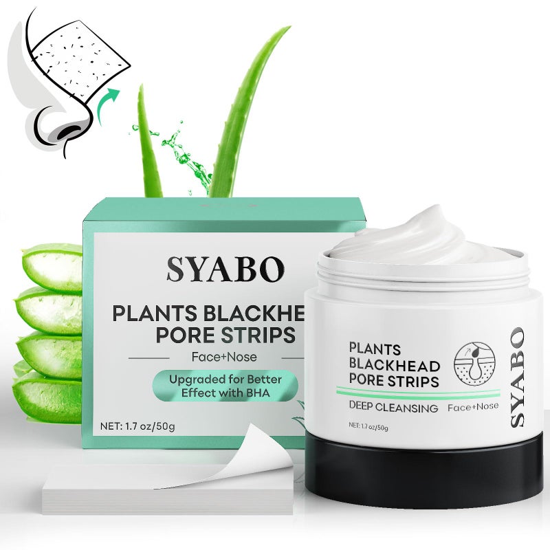 SYABO 2.0 Blackhead Remover Nose Strips, Upgraded Pore Cleanser Purifying Peel Off Mask with Salicylic Acid, 100Pcs Black Heads Removal Strips, Puntos Negros (1.76 Ounce) - Image 1