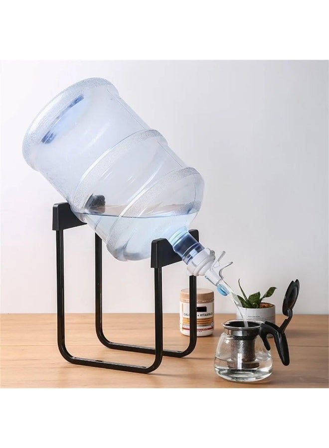 حامل جالون مياه من الفولاذ المقاوم للصدأ سعة 3-5 جالون وصمام توزيع، حامل قارورة مياه غير قابل للانزلاق ومقاوم للصدأ مع صنبور مياه سريع التدفق خالٍ من مادة BPA يناسب الزجاجات مقاس 52 مم و55 مم - Image 5