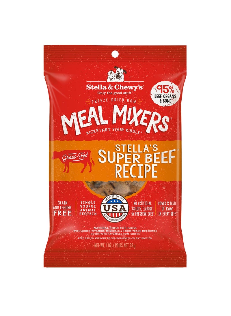 Stella & Chewys Stella & Chewys Dog FD Stella’s Super Beef Meal Mixers – 1 oz, Stella meal mixers, Stella & Chewys meal mixers, Stellas freeze dried food, freeze-dried dog food, best dog food, nutrious dog food, meal mixers, raw kibble mixers, kibble toppers, kibble toppers for dogs  - Image 1