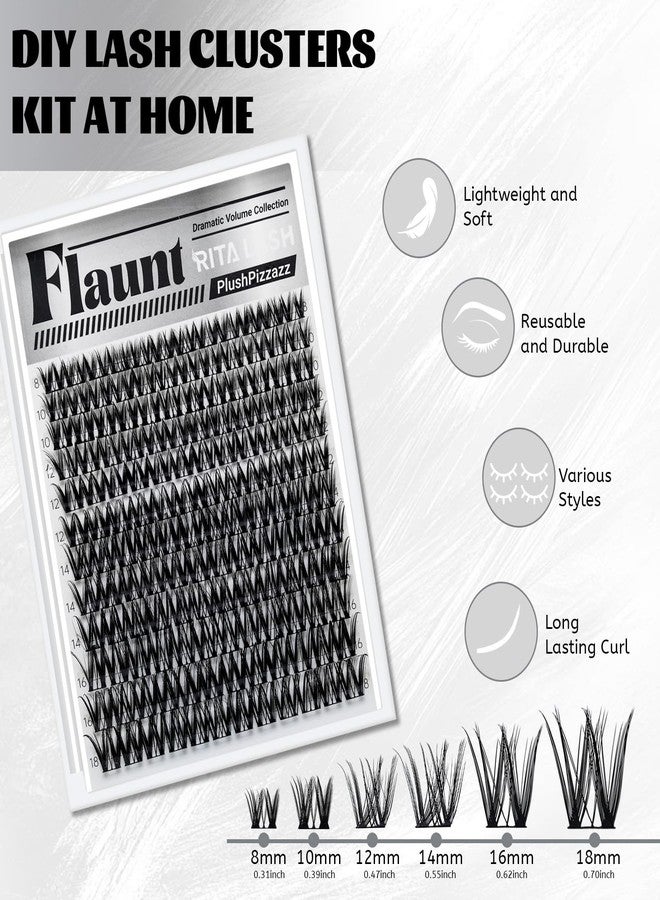 RITALASH Flaunt Lash Clusters Hybrid Lashes Clusters Wispy Eyelash Clusters WideSpan Cluster Lashes Volume Cluster Eyelash Extensions Pestañas Postizas Naturales Invisible Lash Band 8-18mm(Flaunt Lash Only) - Image 2