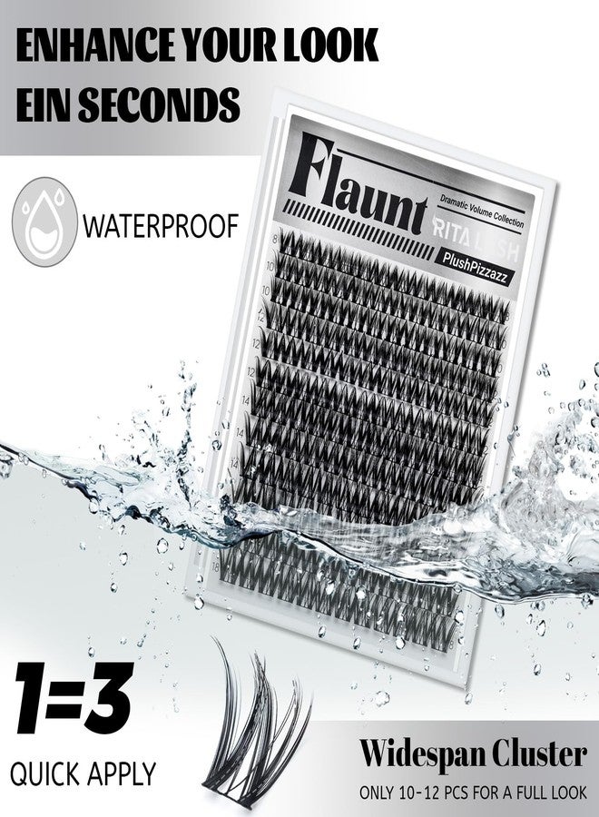 RITALASH Flaunt Lash Clusters Hybrid Lashes Clusters Wispy Eyelash Clusters WideSpan Cluster Lashes Volume Cluster Eyelash Extensions Pestañas Postizas Naturales Invisible Lash Band 8-18mm(Flaunt Lash Only) - Image 3