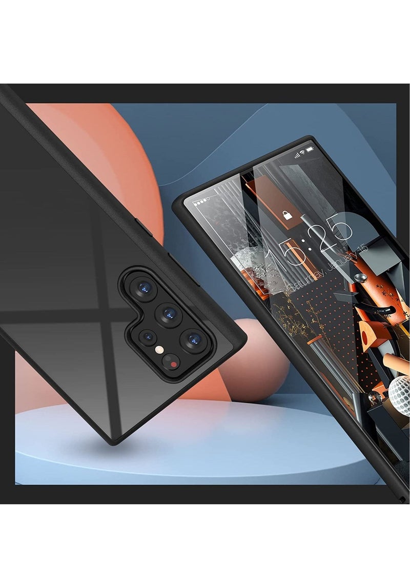 Raxoom Compatible with Samsung Galaxy S22 Ultra Case, Clear Thin Slim Crystal Transparent Shockproof Bumper Cover for Samsung S 22 Ultra 5G (2022) (Black) - Image 4