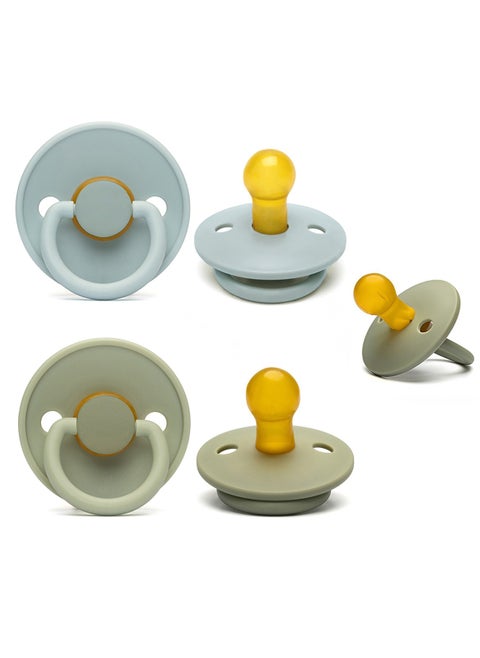 2-Pack Soother Natural Soft Baby Pacifier Latex Soother with Foldable Handle and Double Ventilation Holes BPA Free Baby Teether