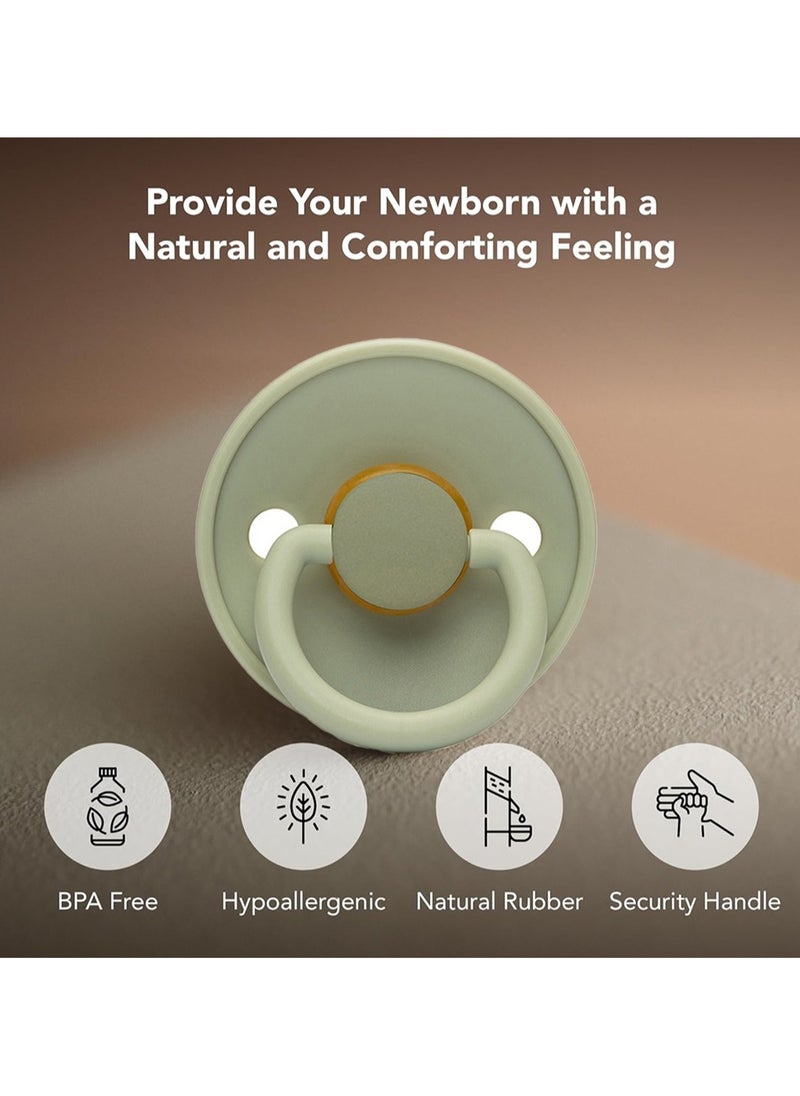 2-Pack Soother Natural Soft Baby Pacifier Latex Soother with Foldable Handle and Double Ventilation Holes BPA Free Baby Teether