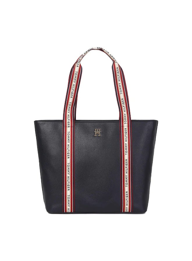 Hilfiger Denim Tommy Hilfiger Women’s Black Tote Bag – Luxury Edition with Signature Striped Handles - Image 1