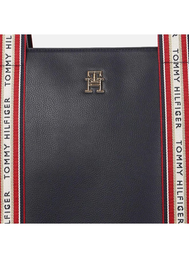 Hilfiger Denim Tommy Hilfiger Women’s Black Tote Bag – Luxury Edition with Signature Striped Handles - Image 5