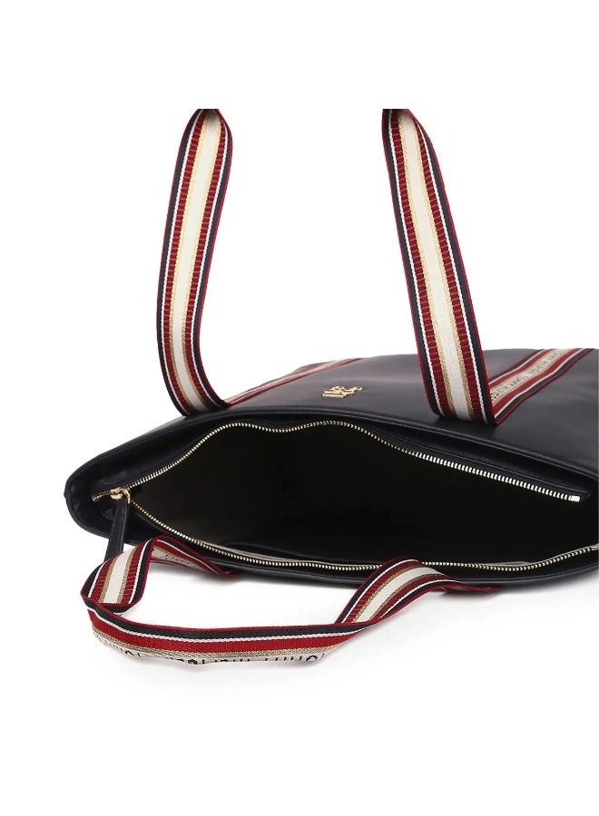 Hilfiger Denim Tommy Hilfiger Women’s Black Tote Bag – Luxury Edition with Signature Striped Handles - Image 4