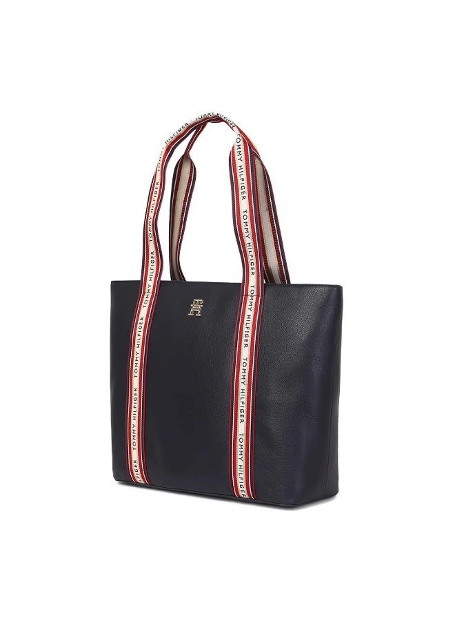Hilfiger Denim Tommy Hilfiger Women’s Black Tote Bag – Luxury Edition with Signature Striped Handles - Image 2