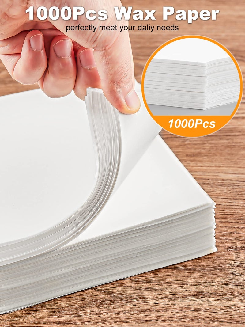 SMARTAKE 6 x 6 Inches Wax Paper for Food, 1000 Pcs Non-Stick Hamburger Patty Paper, Square Sandwich Separators Wrapping Paper, for Lunch, Restaurants, Barbecues, Picnics, Parties, White - Image 4