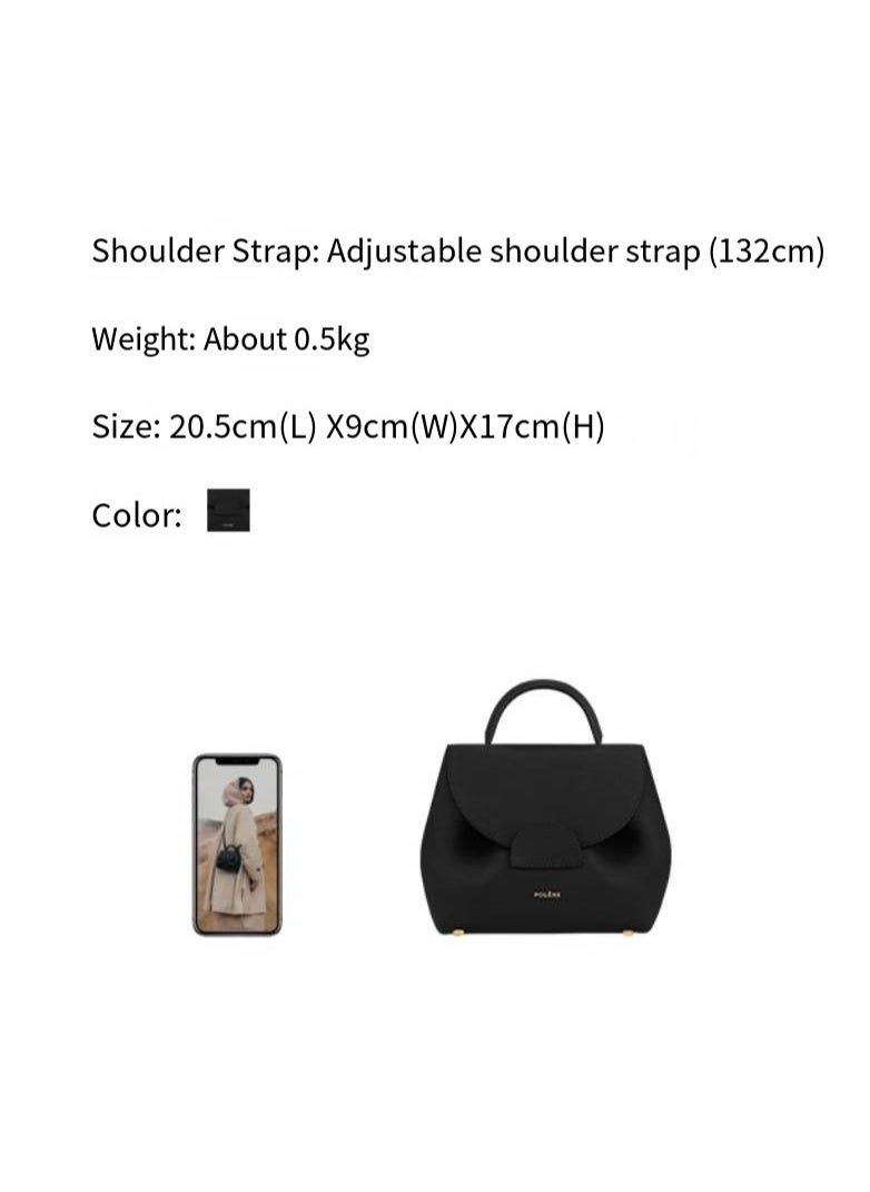NIBEMINENT - Polene Smile Bag - French Minimalist Design, Genuine Leather, Chic Everyday Tote for Women - Image 1