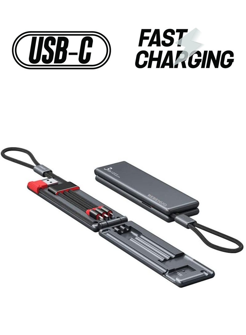 ريبنيو صندوق شحن ماجيك متعدد الشحن من ريبينو ، 3 في 1 سلك شحن سريع مضفر نايلون محمول - Image 1