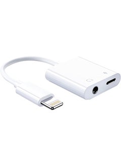 2 In 1 Lightning Jack Headphone Adapter，Mfi Certified Lightning To 3.5Mm Jack Aux Audio Dongle Headphone Compatible For Iphone 12 11
