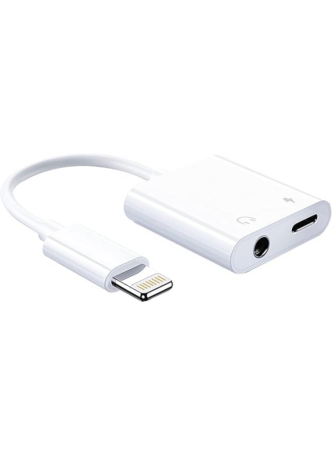 erorex - 2 In 1 Lightning Jack Headphone Adapter，Mfi Certified Lightning To 3.5Mm Jack Aux Audio Dongle Headphone Compatible For Iphone 12 11 - Image 1