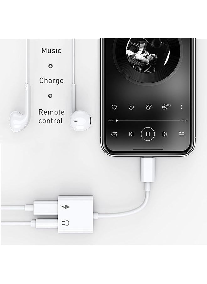 erorex - 2 In 1 Lightning Jack Headphone Adapter，Mfi Certified Lightning To 3.5Mm Jack Aux Audio Dongle Headphone Compatible For Iphone 12 11 - Image 1