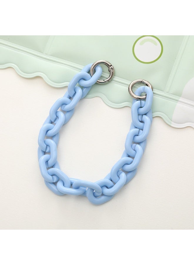 NIBEMINENT Phone Charm/ Chain Strap for Women Girls, Acrylic Color Removable Cell Phone Case Lanyard Wrist Strap,K129/Light Blue - Image 1