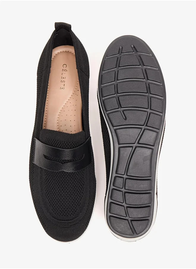 Celeste Women's Mesh Textured Slip-On Shoes with Applique Detail