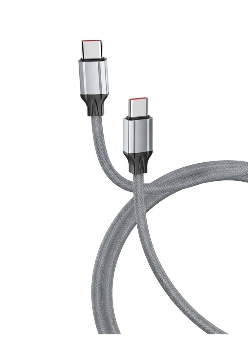 كابل الشحن المضفر المميز من USB-C إلى USB-C – توصيل طاقة عالي السرعة ومزامنة البيانات