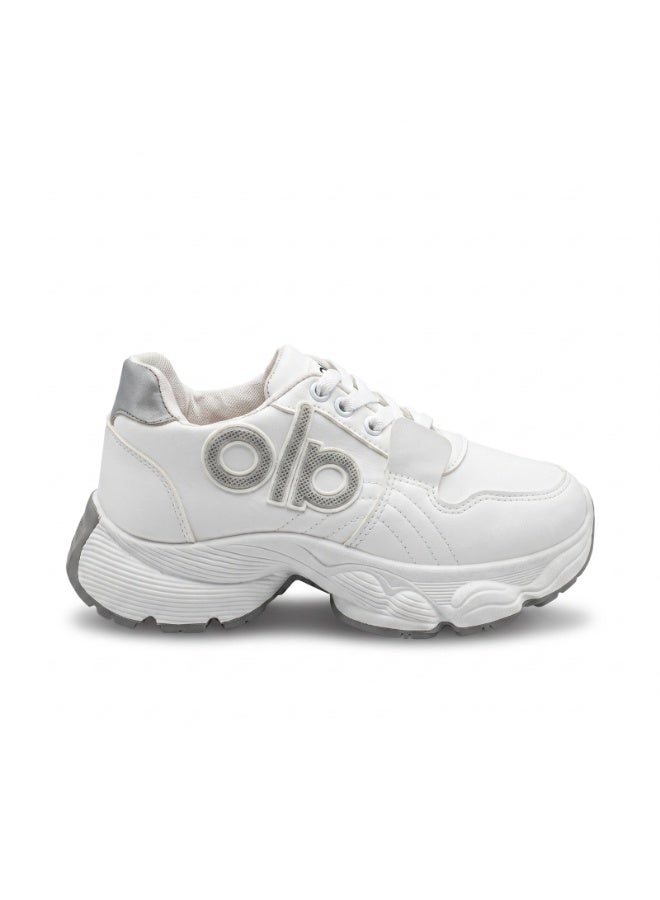 Vbranda A luxurious, eye-catching, and stylish sneaker.L-19-WHITE WITH GRAY - Image 3