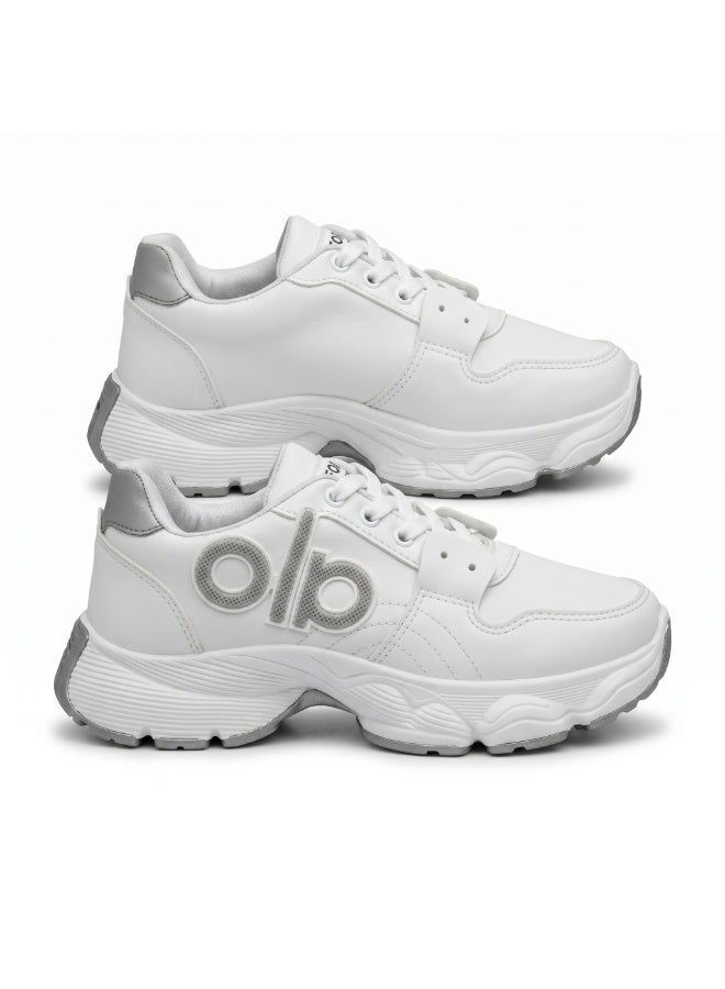 Vbranda A luxurious, eye-catching, and stylish sneaker.L-19-WHITE WITH GRAY - Image 2