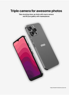 INOI A72 4G LTE, 4GB RAM + 128GB, NFC, 6.5 Inch, IPS HD+ Display, Triple Camera, Space Grey, Middle East Version  - Image 4