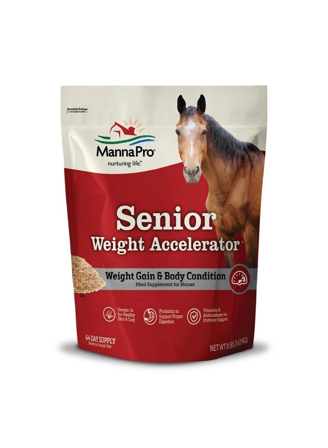 مانا برو، مُسرِّع لزيادة الوزن للخيول المسنة، مصنوع من أحماض أوميجا 3 الدهنية، مُركَّب ببذور الكتان، مُكمِّل غذائي لزيادة الوزن للخيول، 8 أرطال - Image 1