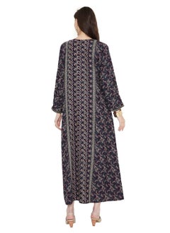 HANA & SARA UNIQUE THREAD EMBROIDERY WITH SMALL STONE WORK LONG VISCOSE ARABIC KAFTAN FARASHA DRESS  - Image 2