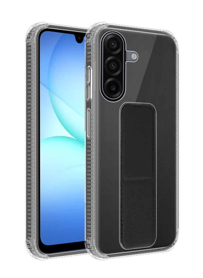 دبليو تيك غطاء حافظة وسادة هوائية لمقبض TPU لجهاز سامسونغ جالاكسي A17 5G 2025 - شفاف/أسود - Image 1