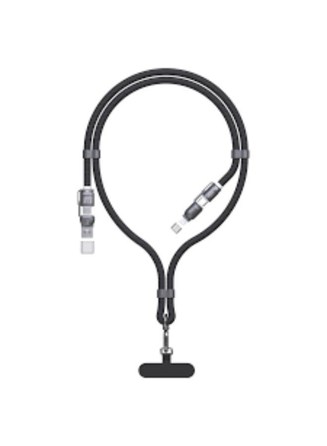 دوداو كابل شحن ودوداو L20MAX 4 في 1 USB-A إلى USB-C/Lightning PD QC 65 واط حبل قصير 1.5 متر - أسود - Image 2