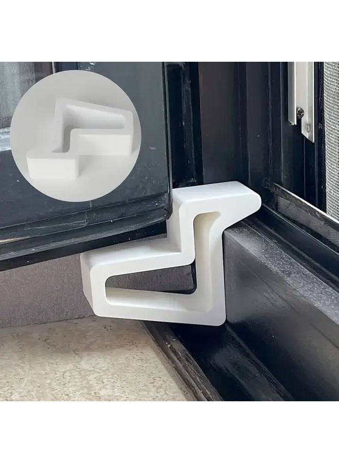White Hollow Door Window Stopper Heavy Duty Plastic Non Slip Easy Install - Image 1