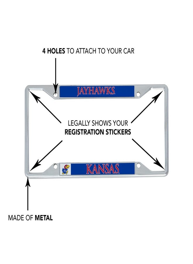 Desert Cactus University of Kansas Jayhawks KU Jayhawks Car Accessories Metal License Plate Frame and Tag Holder for Front or Rear of Car (Mascot) - Image 5