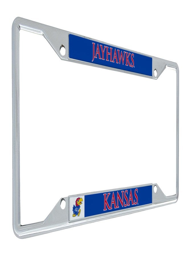 Desert Cactus University of Kansas Jayhawks KU Jayhawks Car Accessories Metal License Plate Frame and Tag Holder for Front or Rear of Car (Mascot) - Image 1