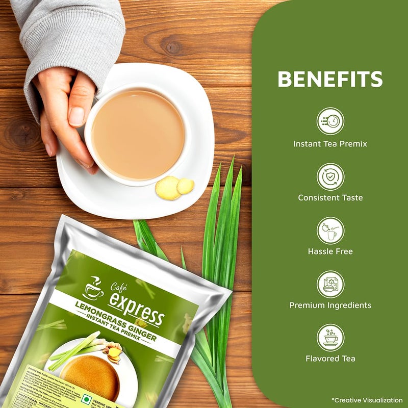 Atlantis شاي مثلج بنكهة الليمون والزنجبيل 3 في 1 من أتلانتس - عبوة 1 كجم للاستخدام في آلات البيع والاستخدام اليدوي - Image 2