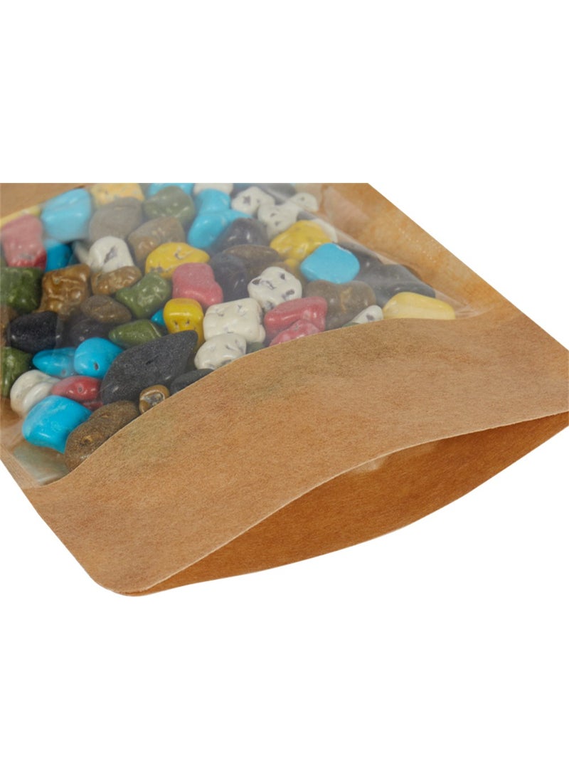 Packanya 11x18,5x3,5 Cm-100 Pieces Kraft Doypack with Wide Window  - Image 3
