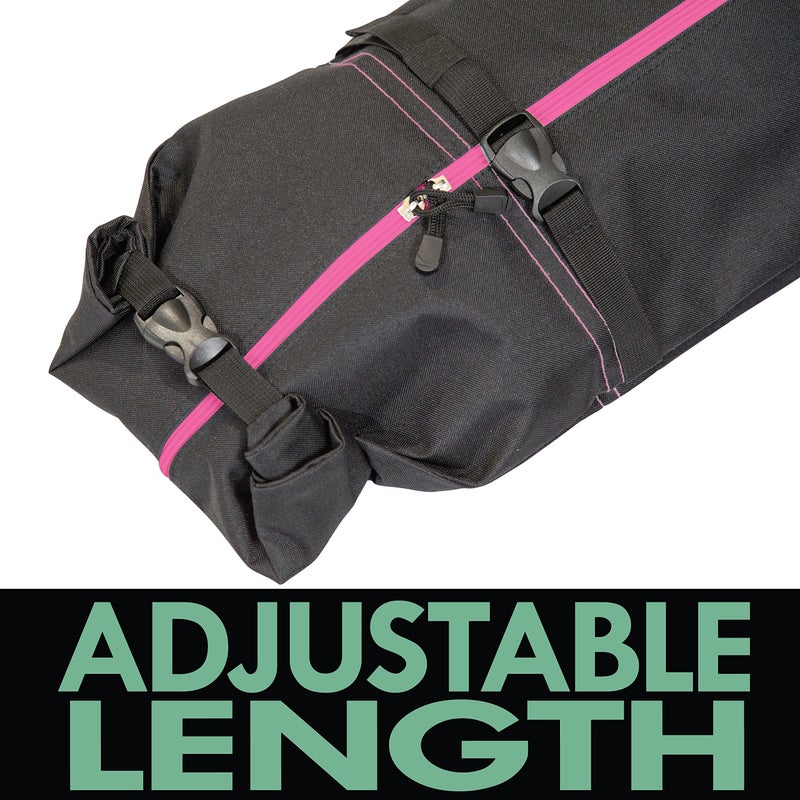 Athletico Two-Piece Ski and Boot Bag Combo | Store & Transport Skis Up to 200 CM and Boots Up To Size 13 | Includes 1 Ski Bag & 1 Ski Boot Bag (Black with Pink Trim) - Image 4