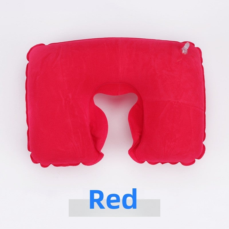 Travel Home Velour U-Shaped Neck Pillow Red 